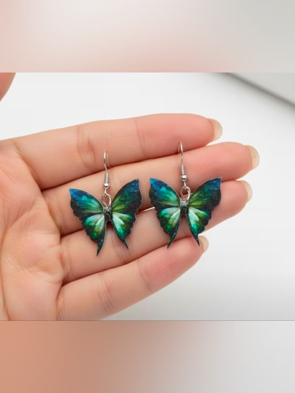 $8 Each Or Bundle 5/$20 Green Blue Butterfly Dangle Earrings
